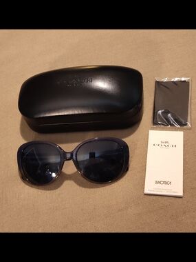 COACH Women's Denim Taupe Glitter, Gradient Blue Lenses- HC8215/L1651